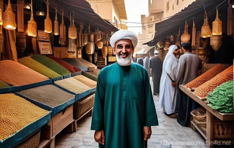 친환경 마케팅 실무에서 겪은 어려움 - **Prompt 1: "Building Trust in the Green Souk"**
A wide shot of a bustling, vibrant traditional ...
