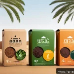 Home 18 친환경 마케팅 이론 정리 - A modern Middle Eastern eco-friendly packaging design scene showing sustainable materials like recyc...